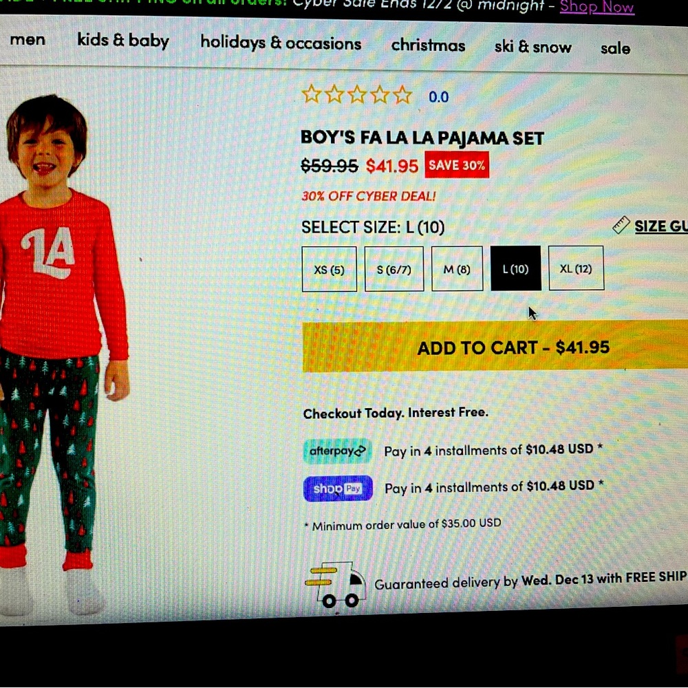 Tipsy Elves “La” Kid Large PJ set, unisex NWT Excellent Condition